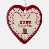 Country Western 1. Weihnachtsgeschenk Verheiratet Keramik Ornament (Rechts)