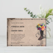 Country Western Barbed Wire Einladung zum Hochzeit (Stehend Vorderseite)