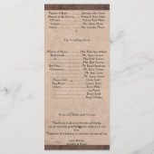 Country Western Barbed Wire Hochzeitsprogramm Programm (Rückseite)