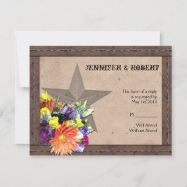 Country Western Barbed Wire Response Card RSVP Karte