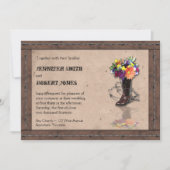 Country Western Barbed Wire Wedding Einladung v2 (Vorderseite)