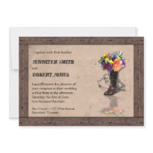 Country Western Barbed Wire Wedding Einladung v2