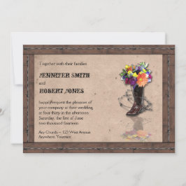 Country Western Barbed Wire Wedding Einladung v2