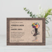 Country Western Barbed Wire Wedding Einladung v2 (Stehend Vorderseite)