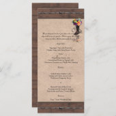 Country Western Barbed Wire Wedding Menü Menükarte (Vorne/Hinten)