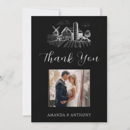 Country Western Barn Wedding  Dankeskarte