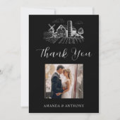 Country Western Barn Wedding Dankeskarte (Vorderseite)