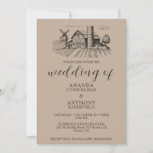 Country Western Barn Wedding Einladung (Vorderseite)