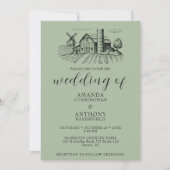 Country Western Barn Wedding Einladung (Vorderseite)