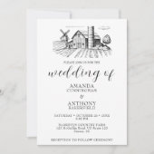 Country Western Barn Wedding Einladung (Vorderseite)