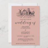 Country Western Barn Wedding Einladung (Vorderseite)