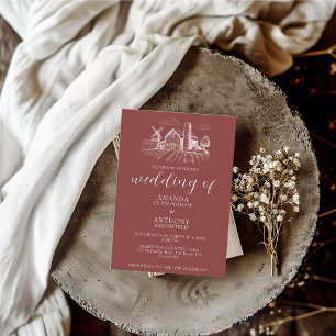 Country Western Barn Wedding Einladung