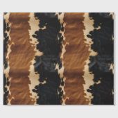 Country Western Black Brown Cream Cowhide Geschenkpapier (Flach)