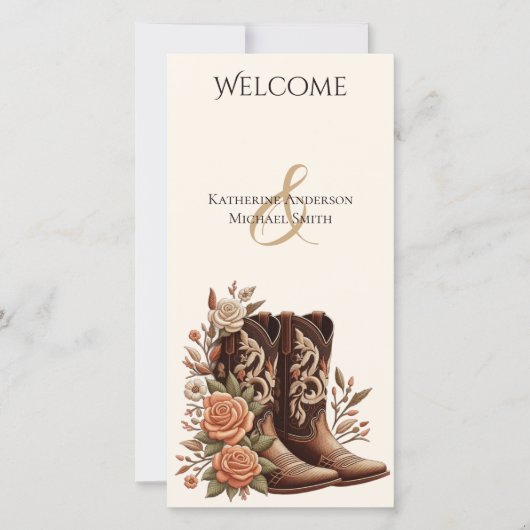 Country Western Blume mit Cowboy Boots (Vorderseite)