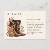 Country Western Blume mit Cowboy Boots Begleitkarte (Rückseite)