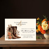 Country Western Blume mit Cowboy Boots Einladung