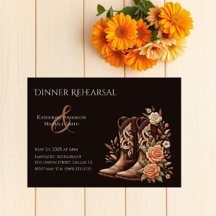 Country Western Blume mit Cowboy Boots Einladung