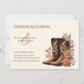 Country Western Blume mit Cowboy Boots Einladung (Vorderseite)