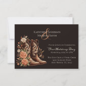 Country Western Blume mit Cowboy Boots Einladung (Vorderseite)