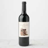 Country Western Blume mit Cowboy Boots Weinetikett (Vorderseite)