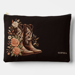 Country Western Blume mit Cowboy Boots Zubehörtasche
