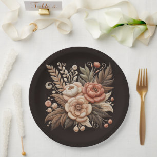 Country Western Blumen Pappteller
