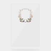 Country Western Blumenzwiebelkarte für Hochzeitssi Acrylschild (Vorderseite)