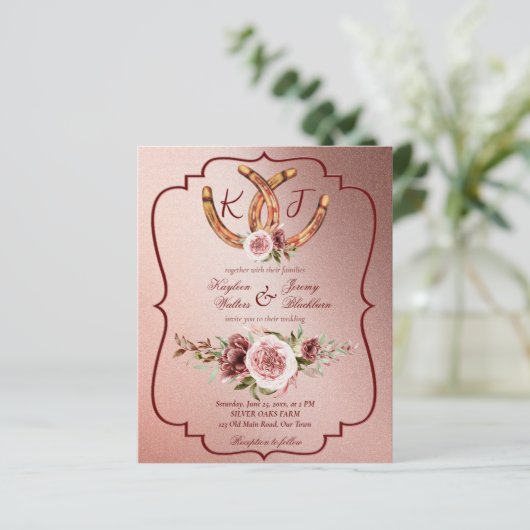 Country Western boho rustikale Hochzeitsbudget ein (Stehend Vorderseite)