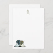 Country Western Boost Flat Monogramm-Mitteilungska Mitteilungskarte (Vorne/Hinten)