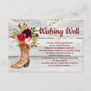 Country Western Boot Boho Rustikale wollen gut Begleitkarte