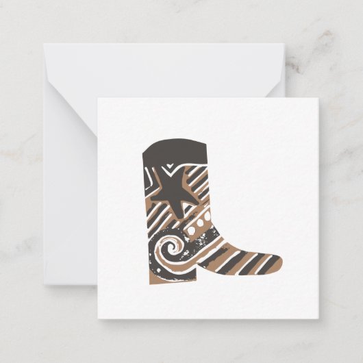 Country Western Boot Mitteilungskarte (Vorderseite)