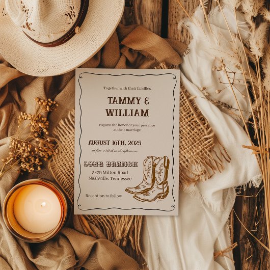 Country Western Boots Einladung Hochzeiten