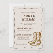 Country Western Boots Einladung Hochzeiten (Vorderseite)