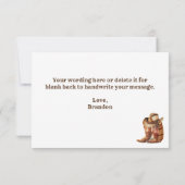 Country Western Boots und Dankeschön Card Dankeskarte (Rückseite)