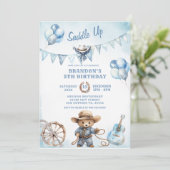 Country Western Boy Cowboy Einladung zum Geburtsta (Stehend Vorderseite)