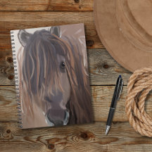 Country Western Brown Horse mit Funny Messy Hair