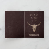 Country Western Brown Rustic Bull Skull Einladung (Innenseite)