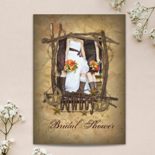 Country Western Button Up Girl Cowboy Brautparty Einladung