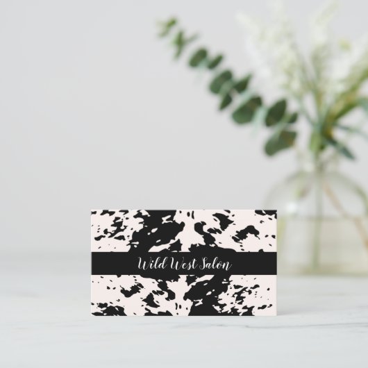 Country Western Cow Muster Thema Trendy Visitenkarte (Stehend Vorderseite)