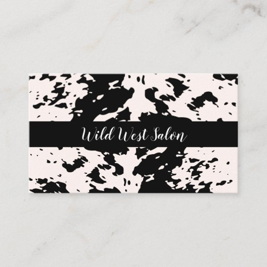 Country Western Cow Muster Thema Trendy Visitenkarte (Vorderseite)