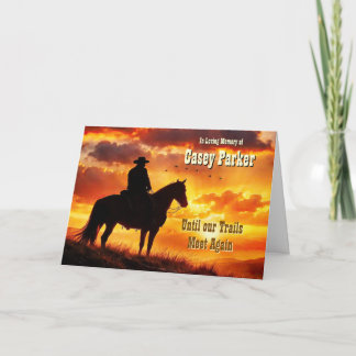 Country Western Cowboy Beileidsbekundung Dankeskarte