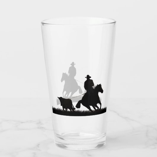 Country Western Cowboy Bier oder Wasser Glas (Rückseite)