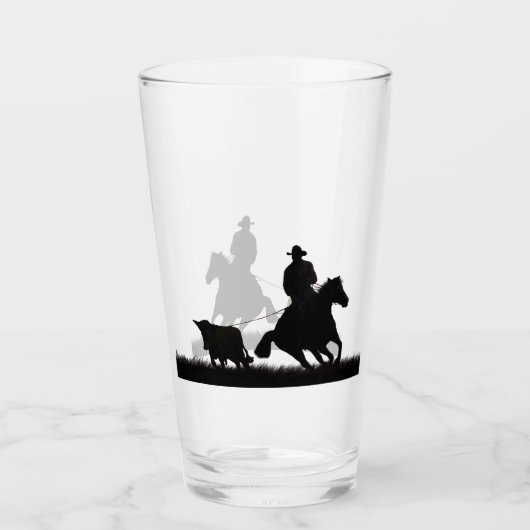Country Western Cowboy Bier oder Wasser Glas (Vorderseite)