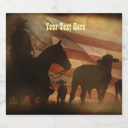 Country Western Cowboy Bierflaschenetikett (Einzelnes Label)