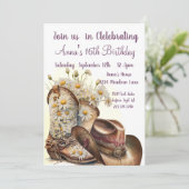 Country Western, Cowboy Boots, 16. Geburtstag Einladung (Stehend Vorderseite)
