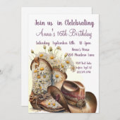 Country Western, Cowboy Boots, 16. Geburtstag Einladung (Vorne/Hinten)