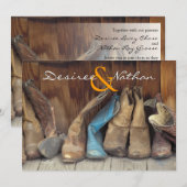 Country Western Cowboy Boots Hochzeitseinladung Einladung (Vorne/Hinten)
