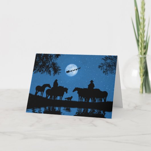 Country Western Cowboy Cowgirl Weihnachtsfeiertag Karte (Vorderseite)