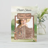 Country Western Cowboy Foto Brautparty Einladung (Stehend Vorderseite)