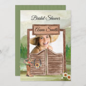 Country Western Cowboy Foto Brautparty Einladung (Vorne/Hinten)